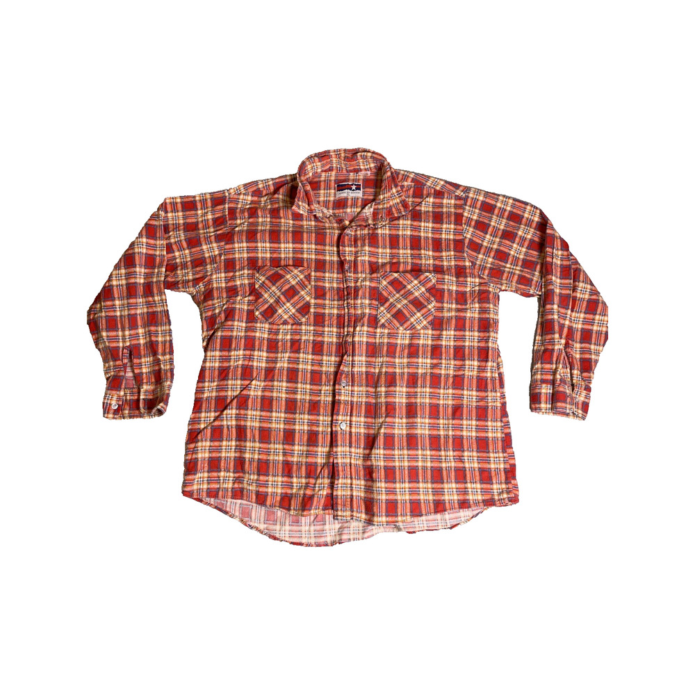 VTG 90s American Edition Flannel Shirt Mens XL Plaid Skater Grunge Made In USA